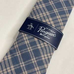 NEW! Original Penguin Cotton, Slim Blue Plaid Tie